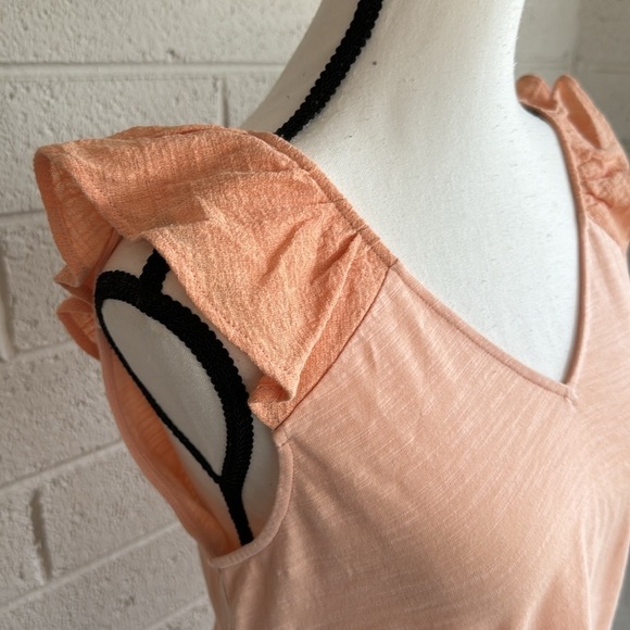 NWOT Doe & Rae Peach Ruffle Tank, S - Picture 2 of 8
